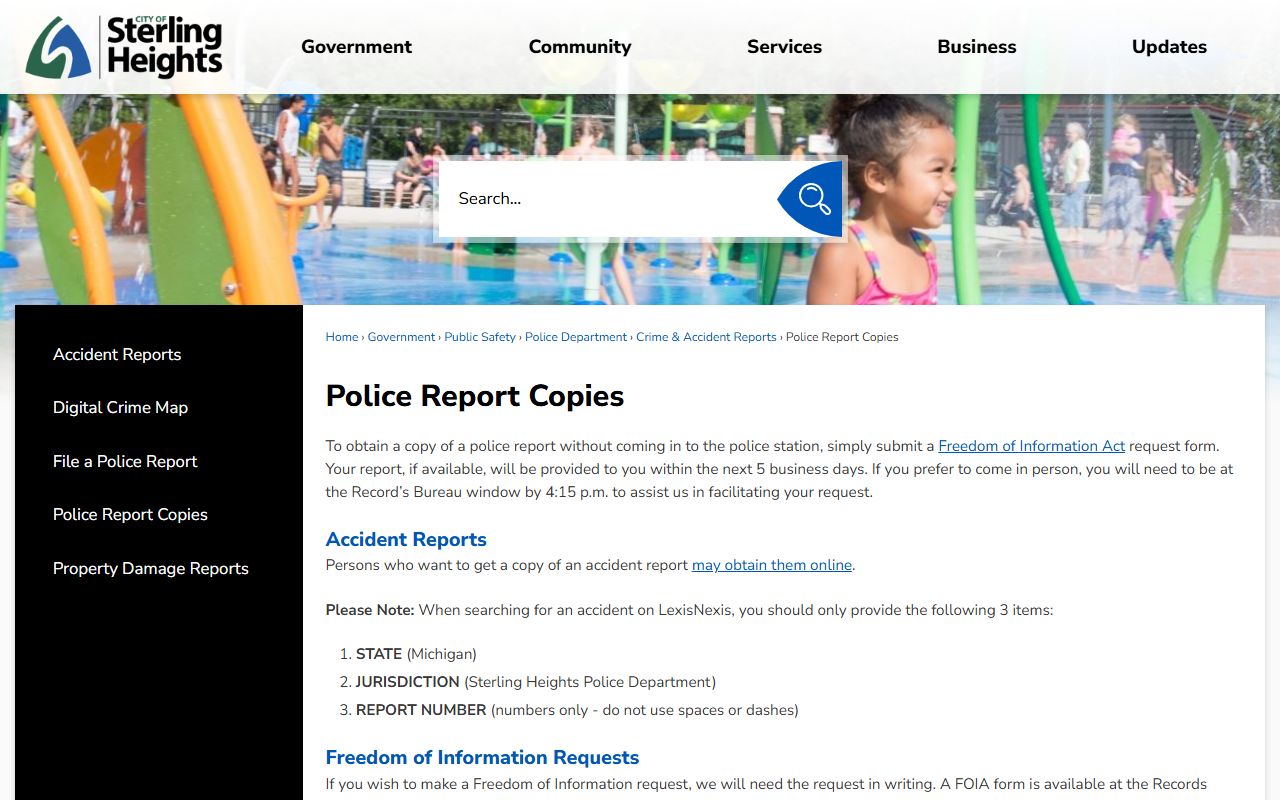Sterling Heights police report copies portal