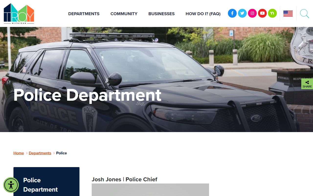 Troy Police Department website