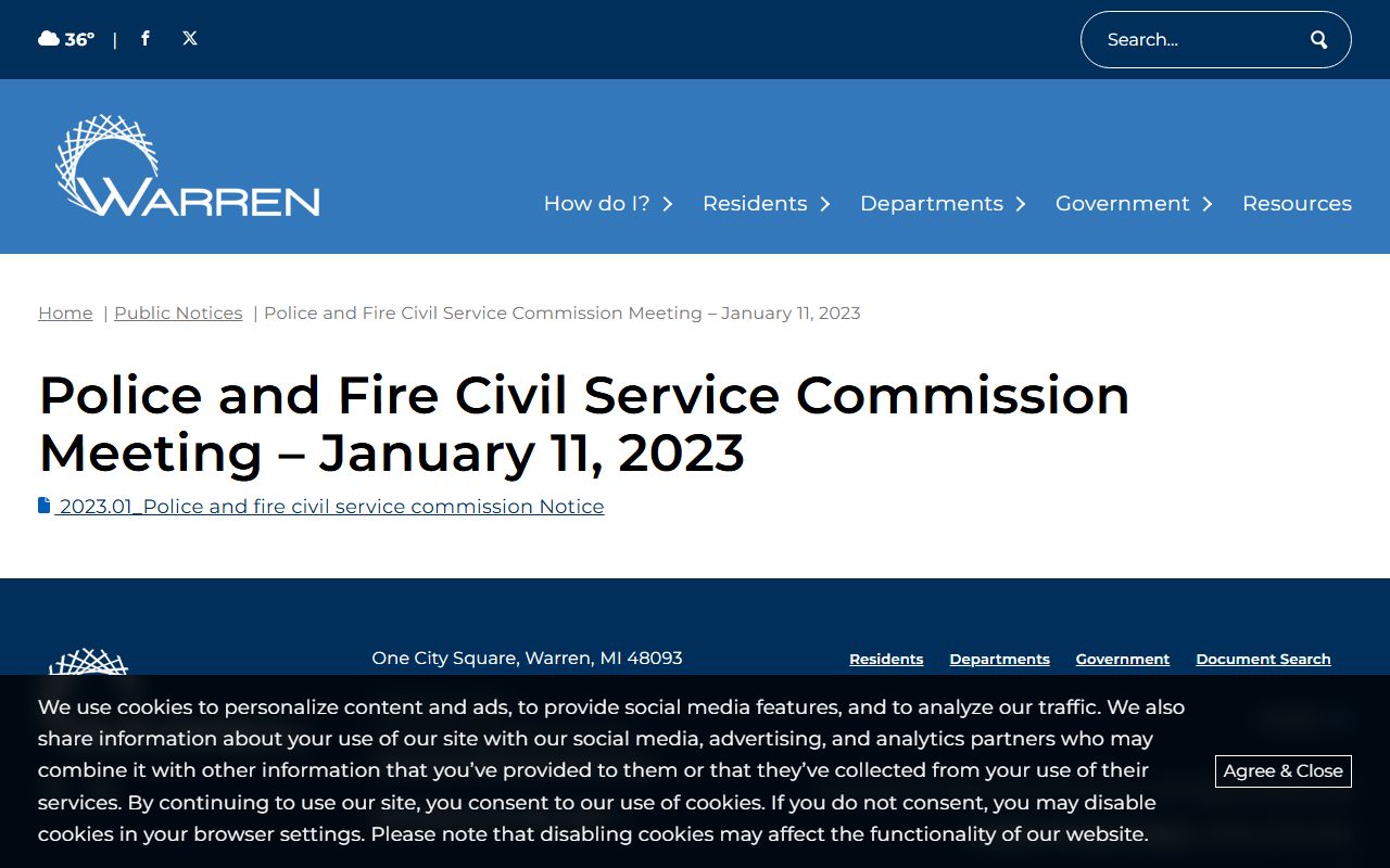 Warren Police Department website