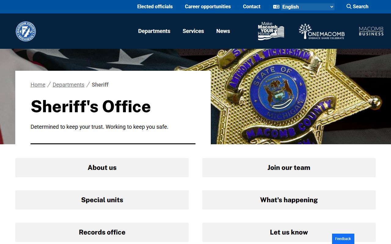 Macomb County Sheriff's Office website