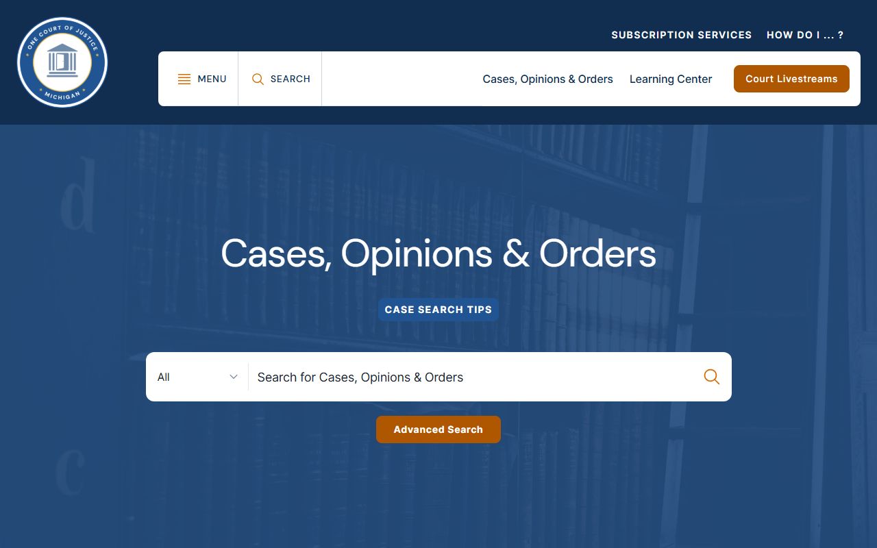 Michigan court case search portal for Michigan arrest records and criminal cases